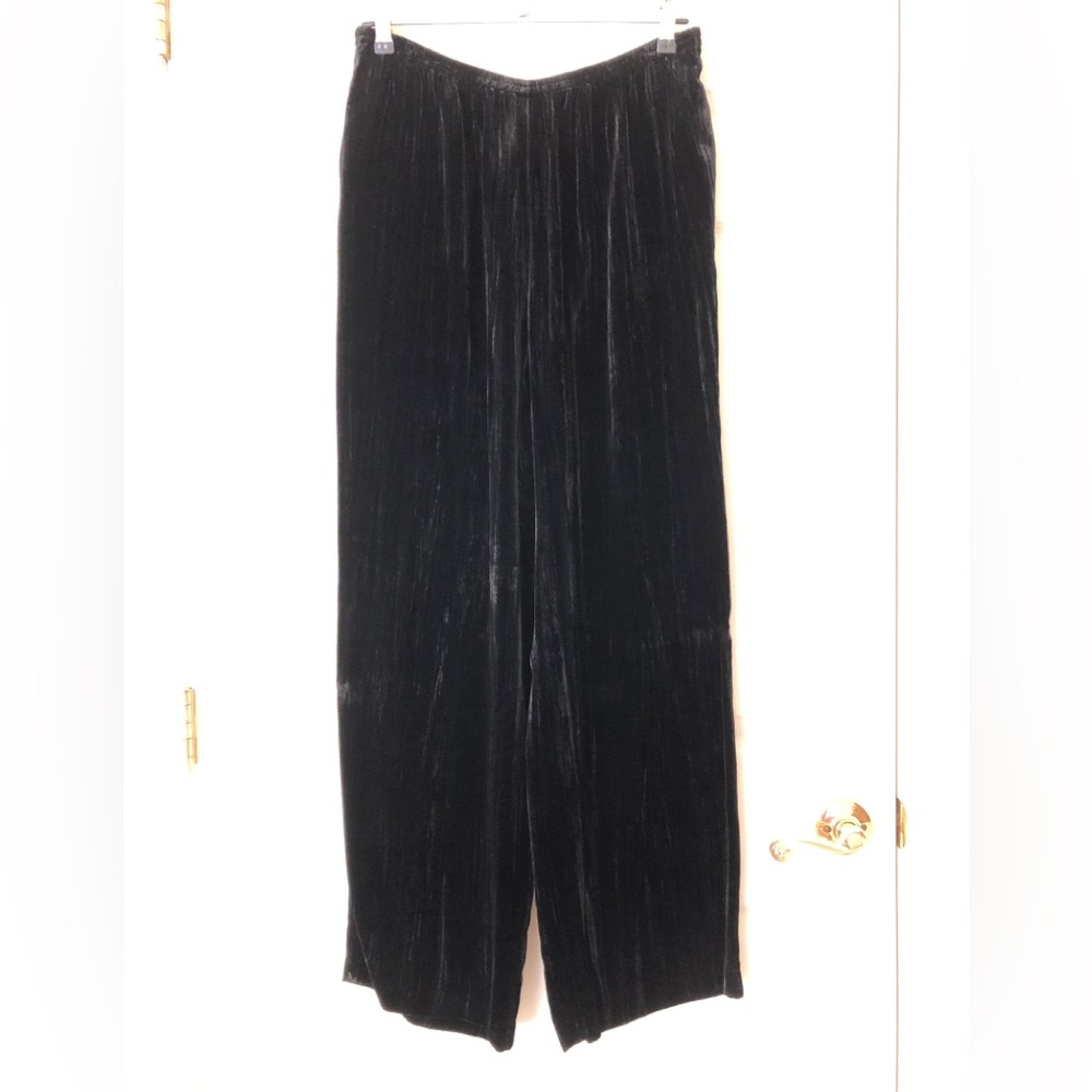 NWT Chaus Velvet Trousers Black Rayon/Silk Blend Size 12